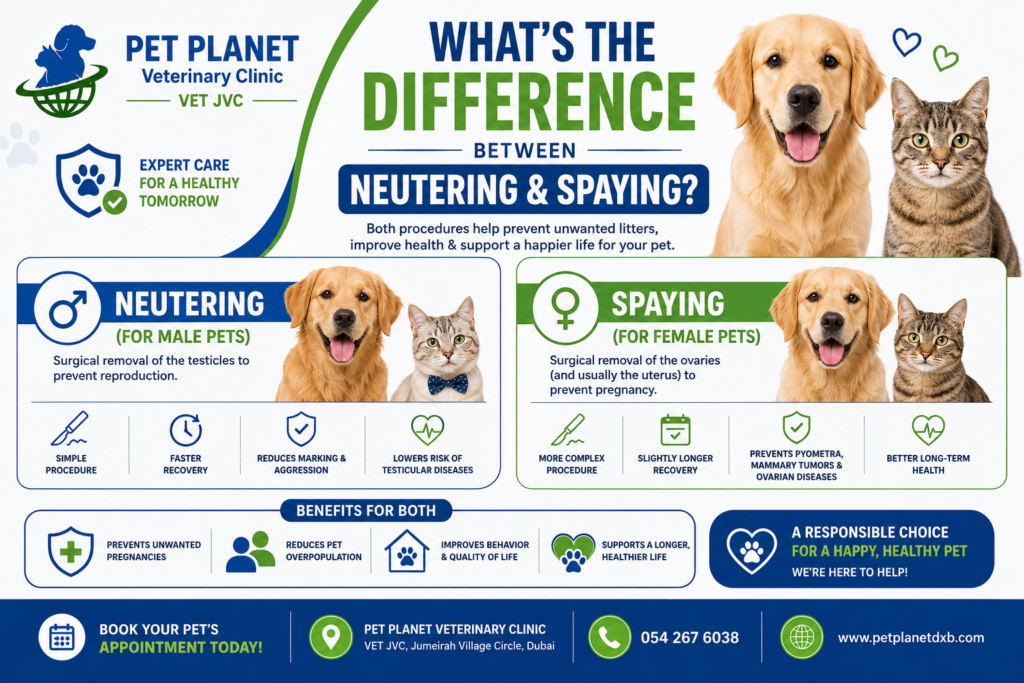 Difference Between Neutering and Spaying