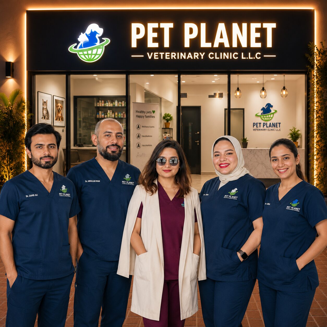 Pet Planet Veterinary Clinic team in JVC Dubai